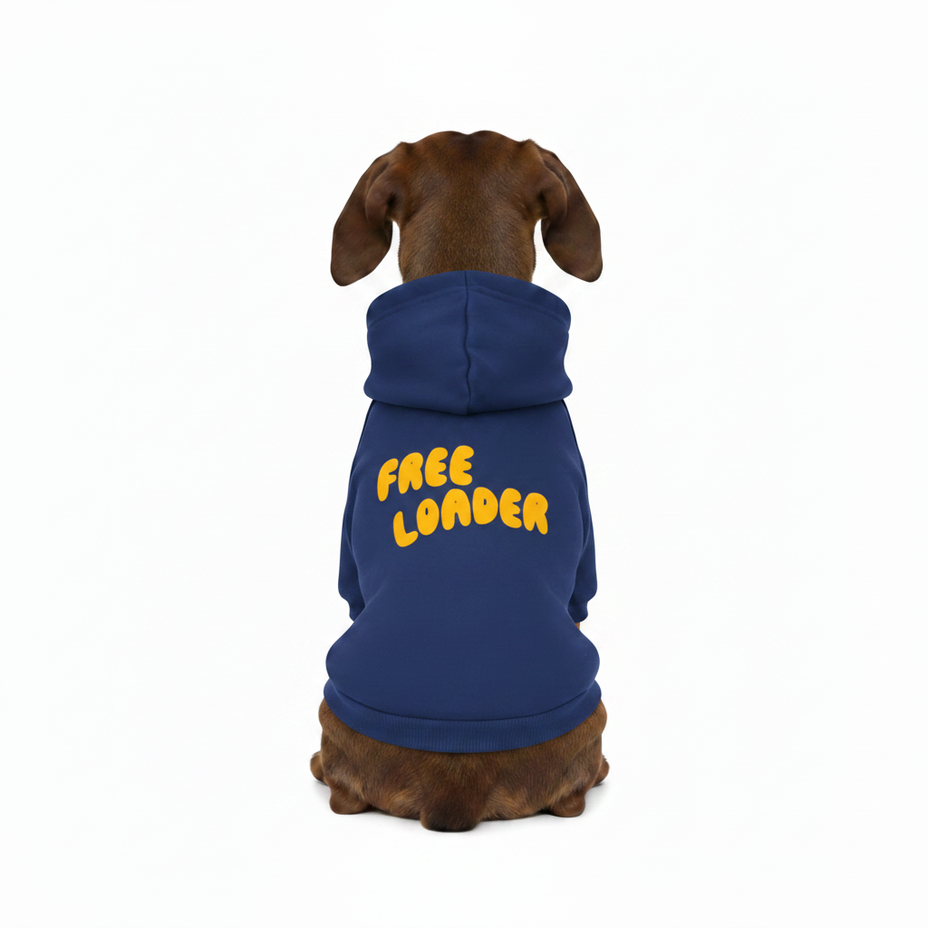 Brown Dachshund Blue Hoodie - Rear Facing