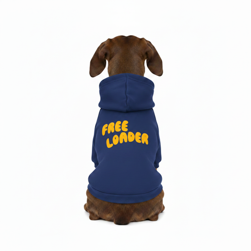 Brown Dachshund Blue Hoodie - Rear Facing