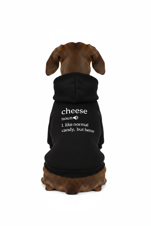 Brown Dachshund in Cheese is Candy Hoodie - Sharp Print Quality