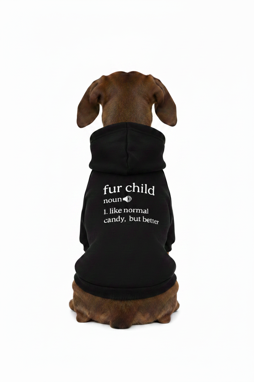 Brown Dachshund in Fur Child Hoodie - Ultra White Studio