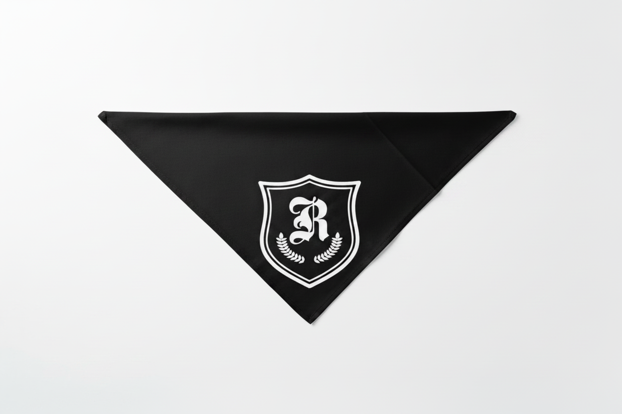 The Regal Bandana - Black - Studio Flat Lay